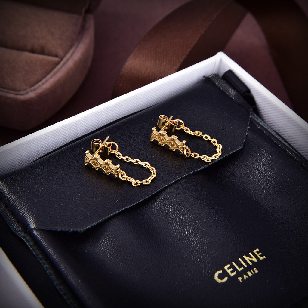 Celine Chain 18K Gold Earrings product image 6, provided for visual reference and product detail review