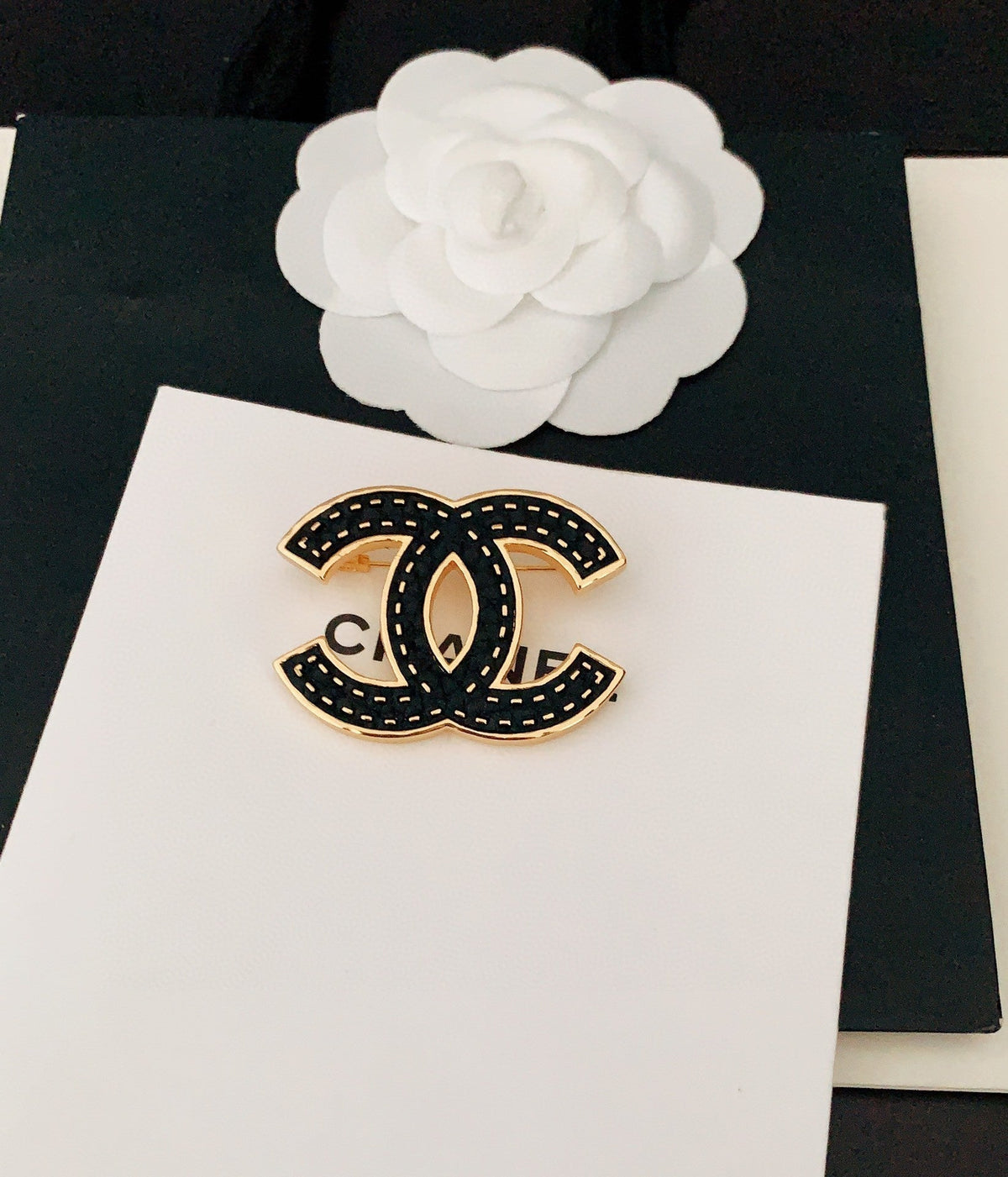 Chanel Black 18K Gold Brooch product image 6, provided for visual reference and product detail review