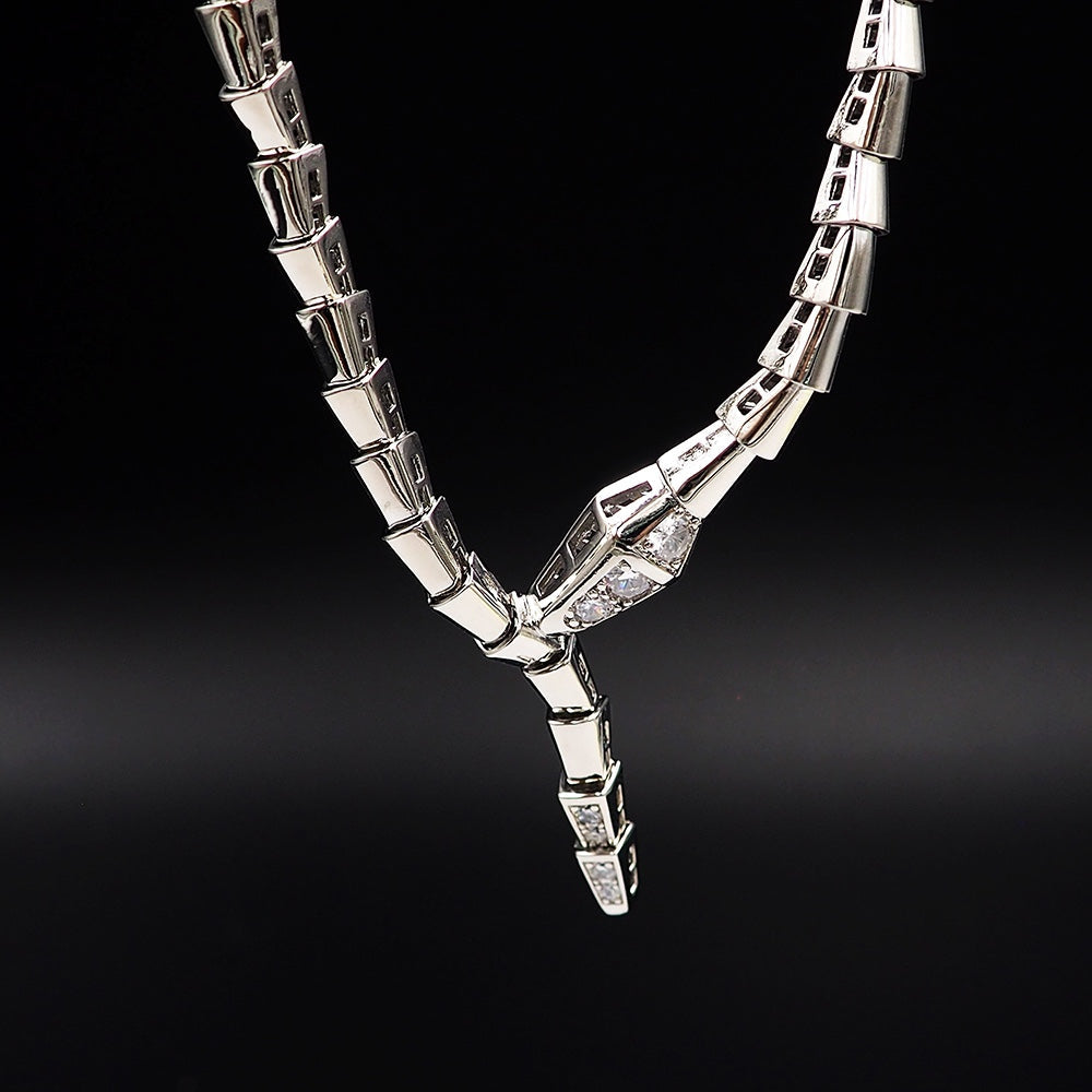Bvlgari Serpenti Viper Demi-Pave Diamonds 18K Gold Necklace product image 8, provided for visual reference and product