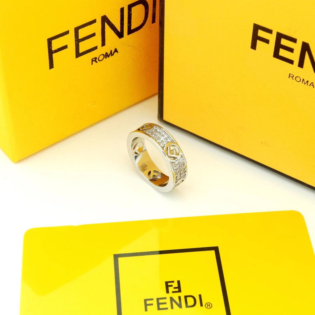 Fendi Is 18K White Gold Ring product image 3, provided for visual reference and product detail review