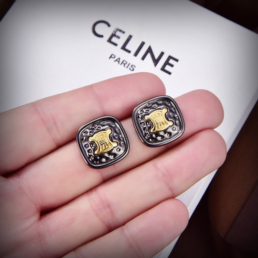 Celine Black Gold 18K Gold Earrings product image 4, provided for visual reference and product detail review