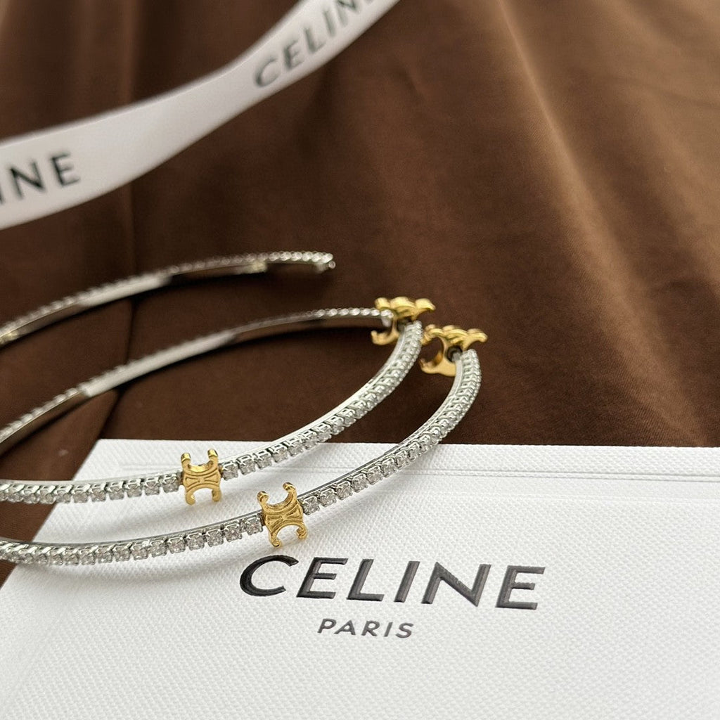 Celine Gourmette Crystals 18K Gold Earrings product image 4, provided for visual reference and product detail review