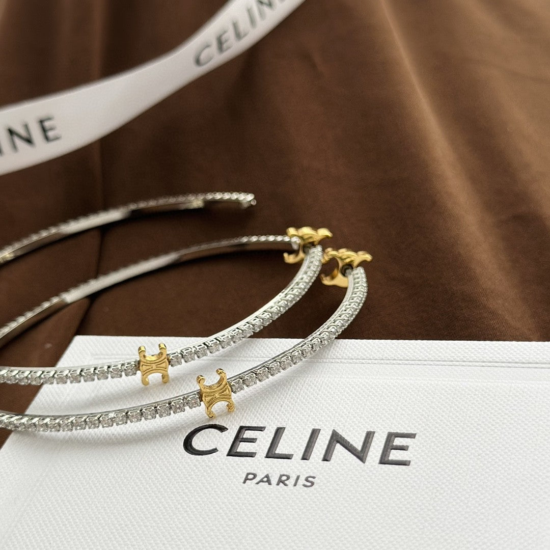 Celine Gourmette Crystals 18K Gold Earrings product image 4, provided for visual reference and product detail review