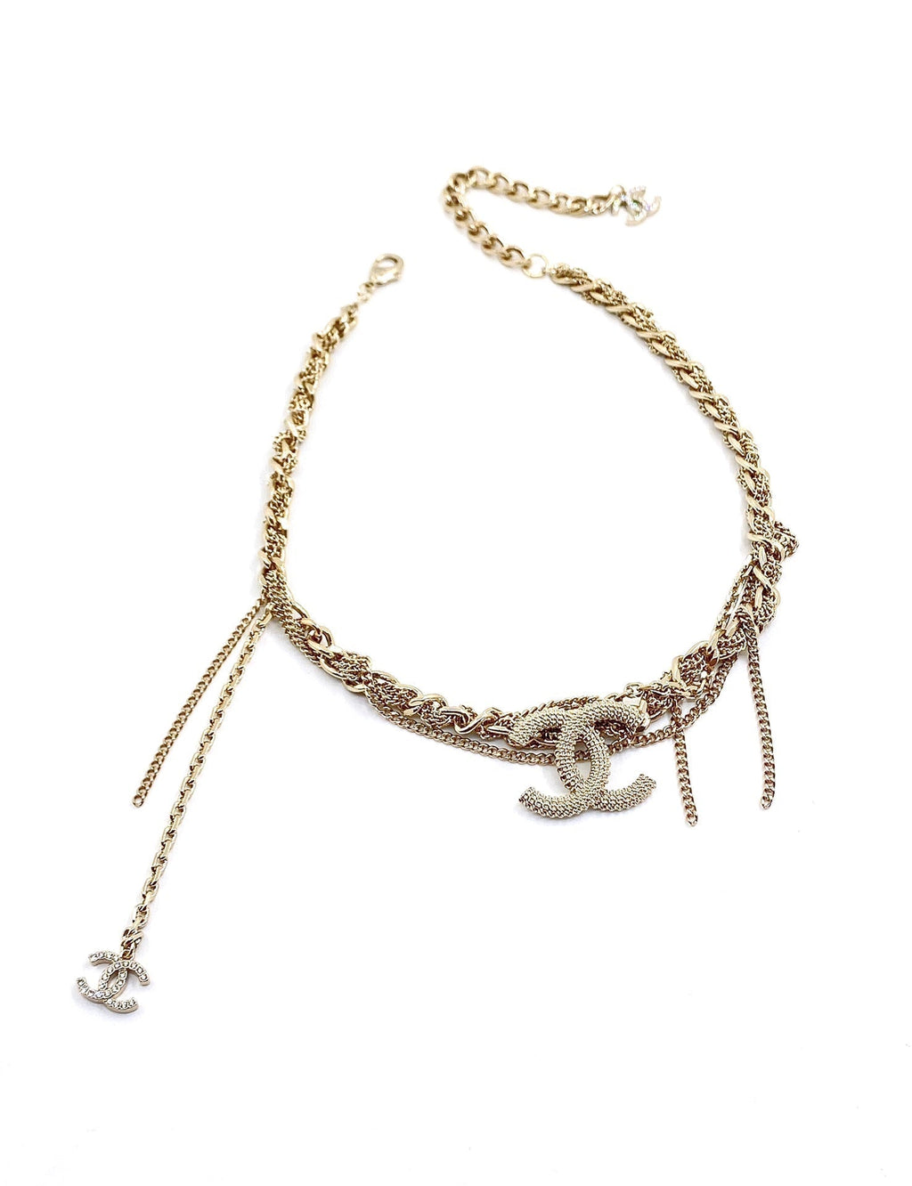 Chanel Crystals Choker 18K Gold Necklace product image 7, provided for visual reference and product detail review