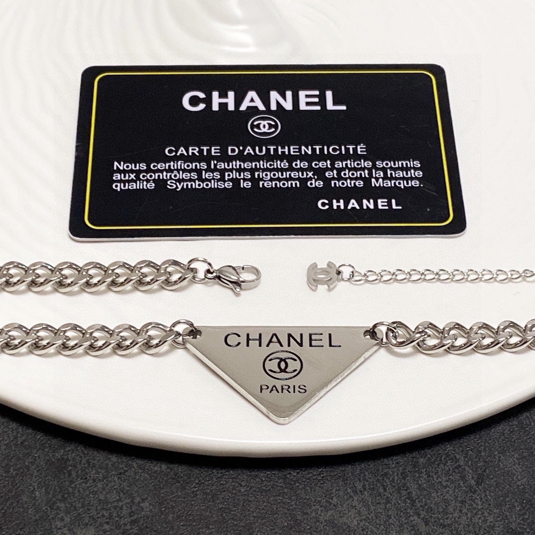 Chanel Triangle 18K Gold Necklace product image 7, provided for visual reference and product detail review