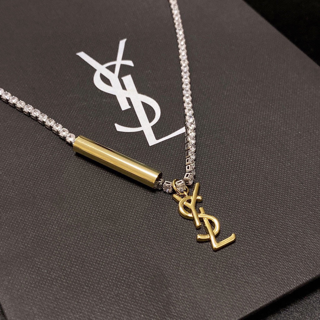 YSL Chain Diamond 18K Gold Necklace product image 7, provided for visual reference and product detail review