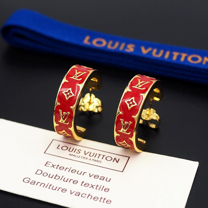 Louis Vuitton Nanogram Enamel 18K Gold Earrings product image 4, provided for visual reference and product detail review