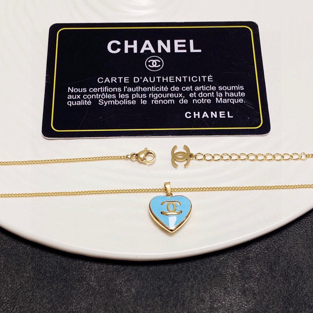 Chanel Blue Heart 18K Gold Necklace product image 7, provided for visual reference and product detail review