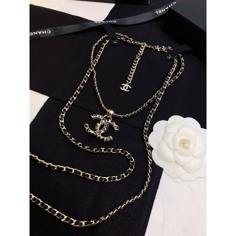 Chanel Long Leather 18K Gold Necklace product image 3, provided for visual reference and product detail review
