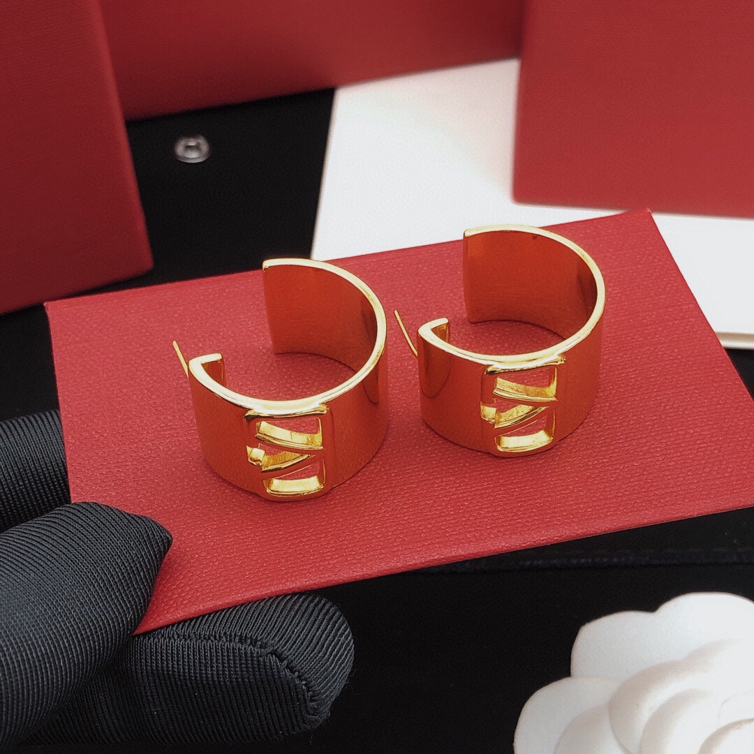 Valentino Cuff 18K Gold Earrings product image 5, provided for visual reference and product detail review