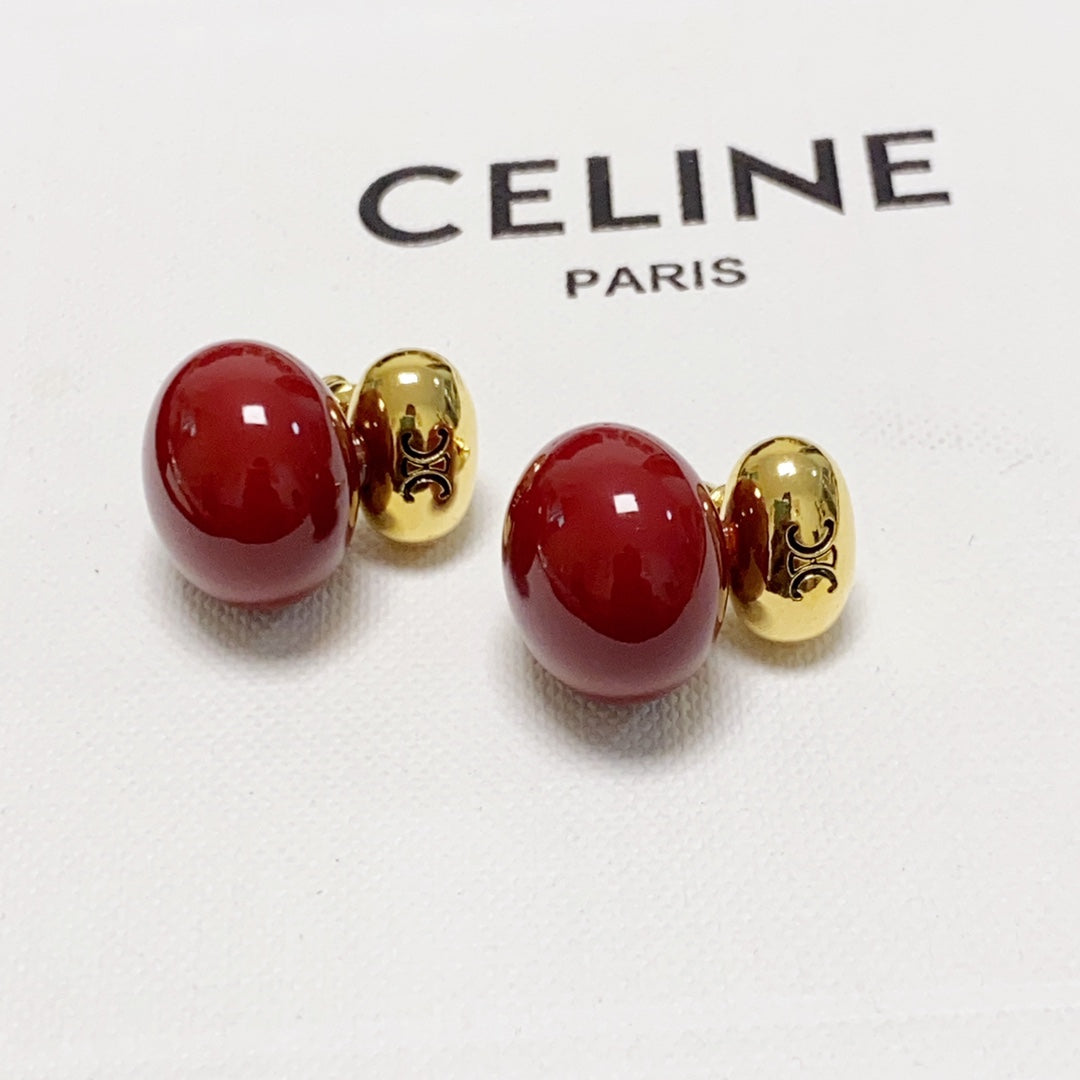 Celine Red 18K Gold Earrings product image 7, provided for visual reference and product detail review