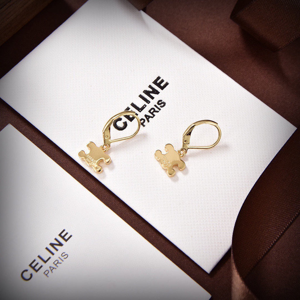 Celine Rhinestone 18K Gold Earrings product image 10, provided for visual reference and product detail review