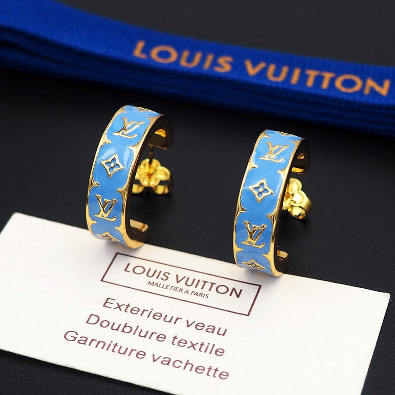 Louis Vuitton Nanogram Enamel 18K Gold Earrings product image 2, provided for visual reference and product detail review