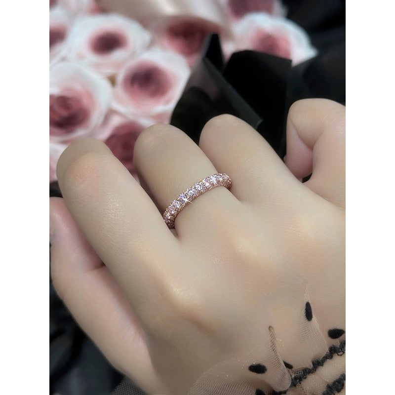 Tiffany Pink Crystal 18K Gold Ring product image 2, provided for visual reference and product detail review