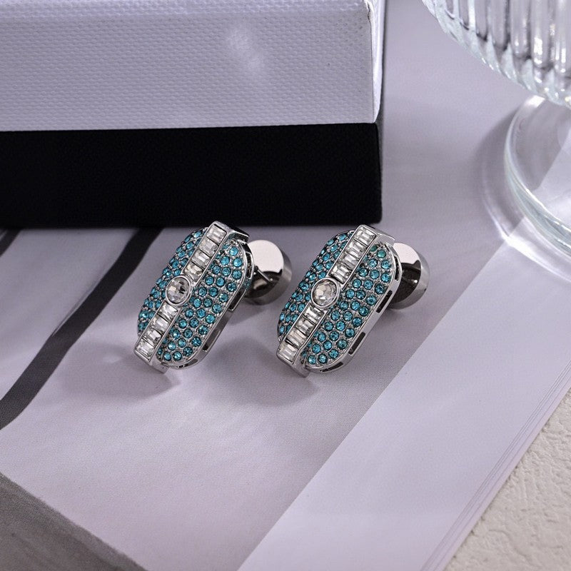 Miu Green Crystals 18K Gold Earrings product image 5, provided for visual reference and product detail review
