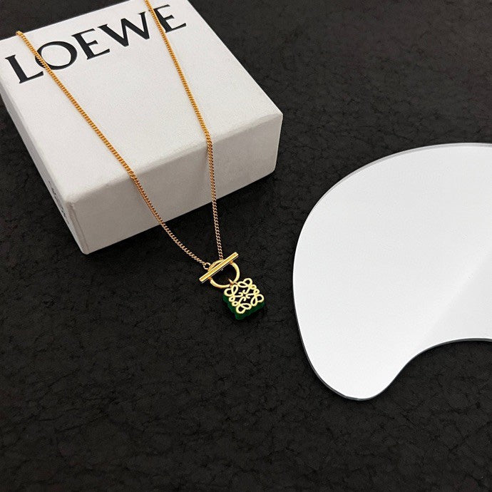 LOEWE Anagram Pendant 18K Gold Necklace product image 6, provided for visual reference and product detail review