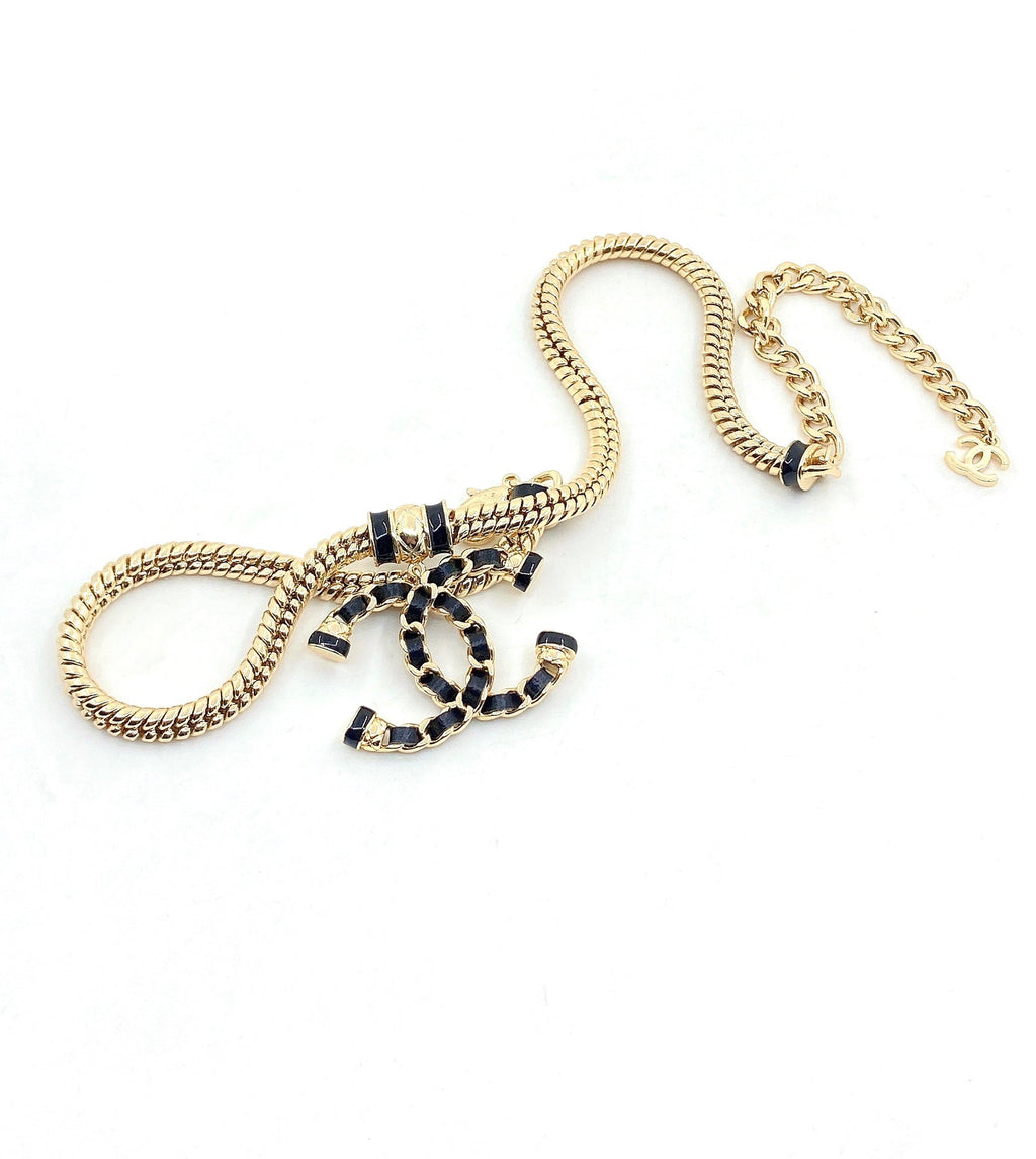 Chanel Leather Chain 18K Gold Necklace product image 7, provided for visual reference and product detail review