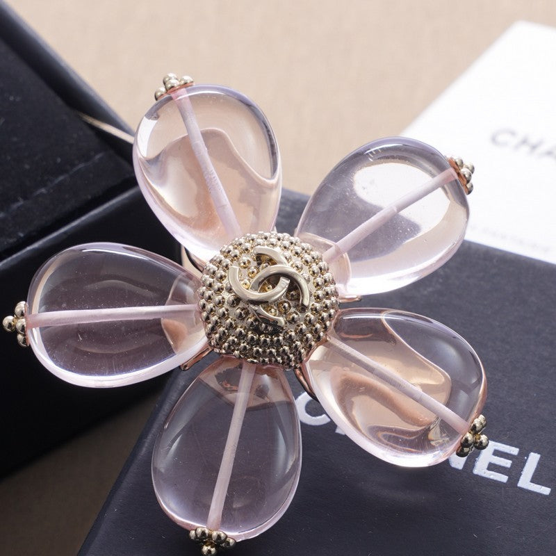 Chanel Pink & Purple 18K Gold Brooch product image 7, provided for visual reference and product detail review