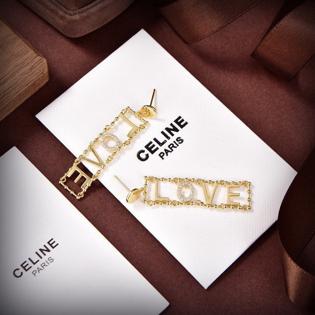 Celine LOVE Diamonds 18K Gold Earrings product image 8, provided for visual reference and product detail review