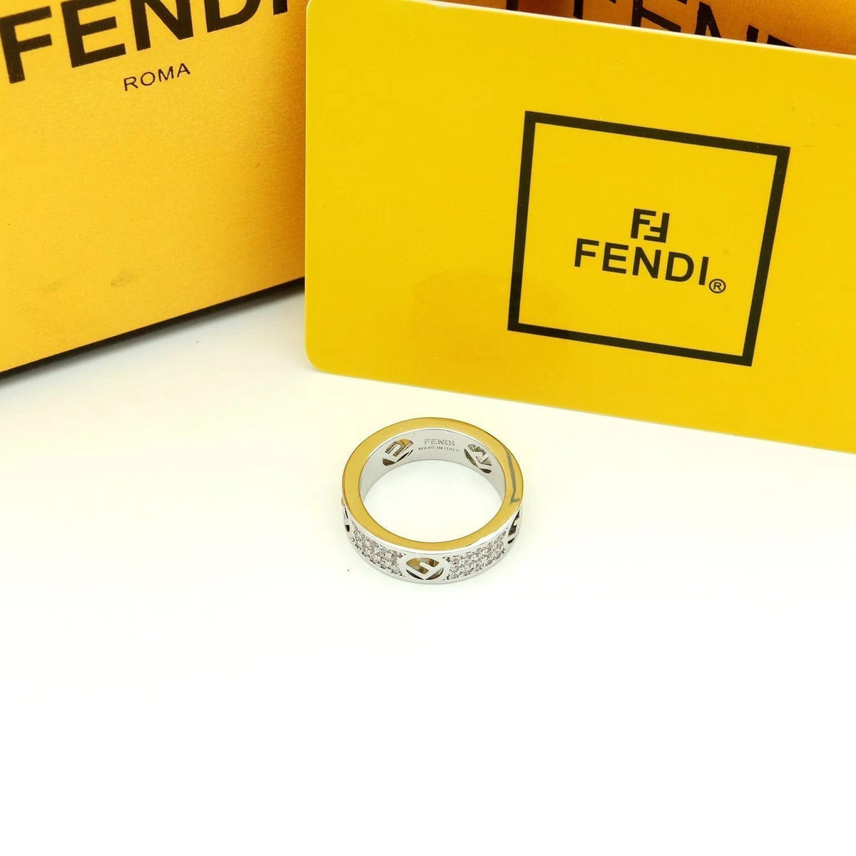 Fendi Is 18K White Gold Ring product image 2, provided for visual reference and product detail review