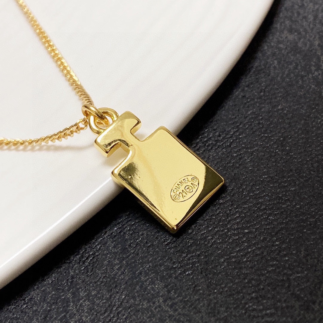 Chanel Perfume Bottle 18K Gold Necklace product image 7, provided for visual reference and product detail review