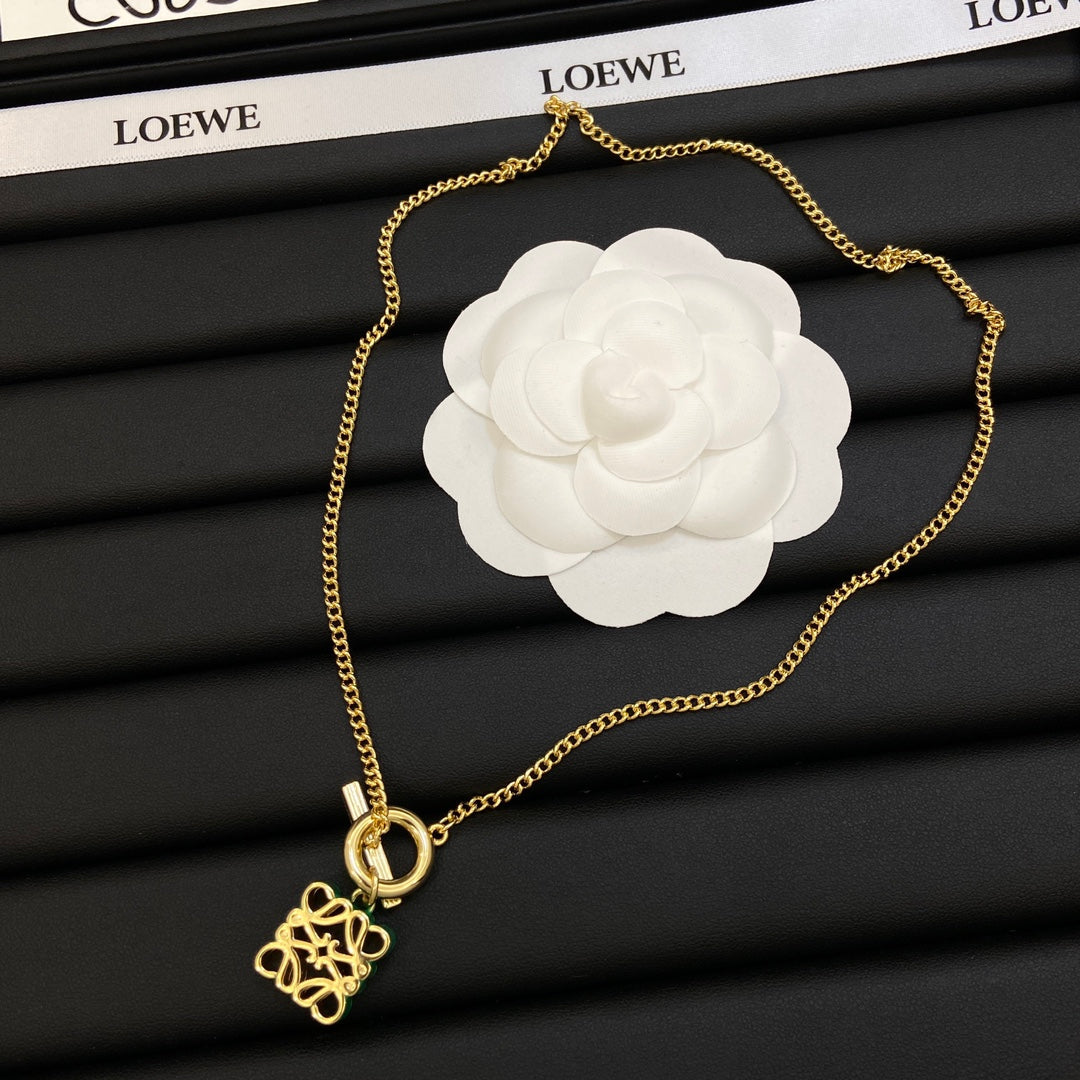 LOEWE Anagram Pendant 18K Gold Necklace product image 9, provided for visual reference and product detail review
