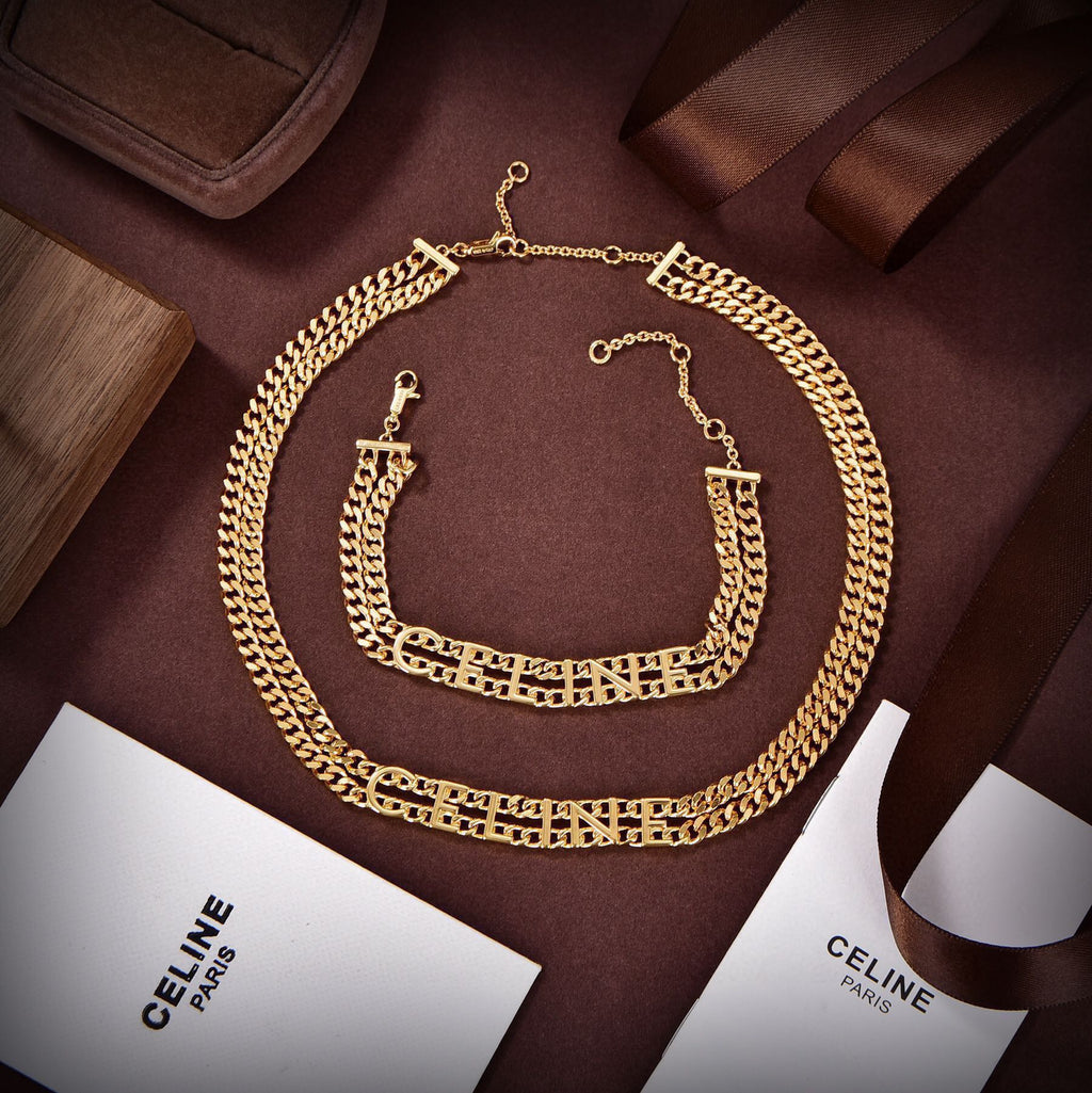 Celine Gourmette 18K Gold Necklace product image 8, provided for visual reference and product detail review