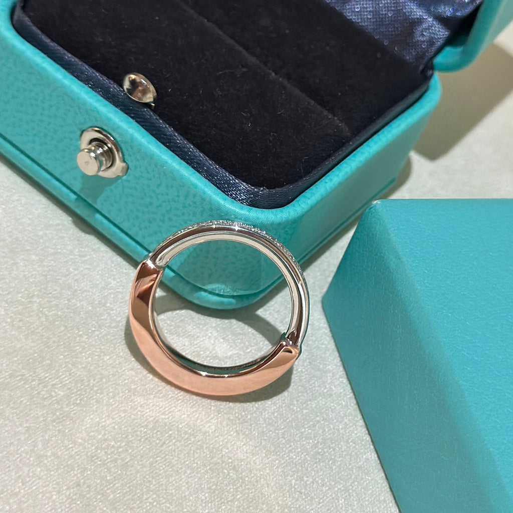 Tiffany Lock Diamond 18K Rose Gold Ring product image 10, provided for visual reference and product detail review