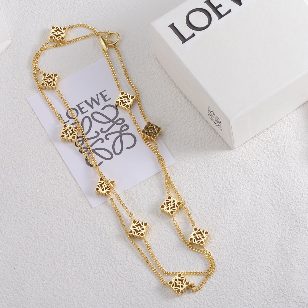 LOEWE Anagram Long 18K Gold Necklace product image 2, provided for visual reference and product detail review