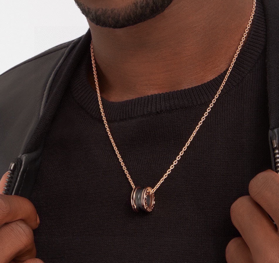 B.zero1 Black Ceramic 18K Gold Necklace product image 2, provided for visual reference and product detail review
