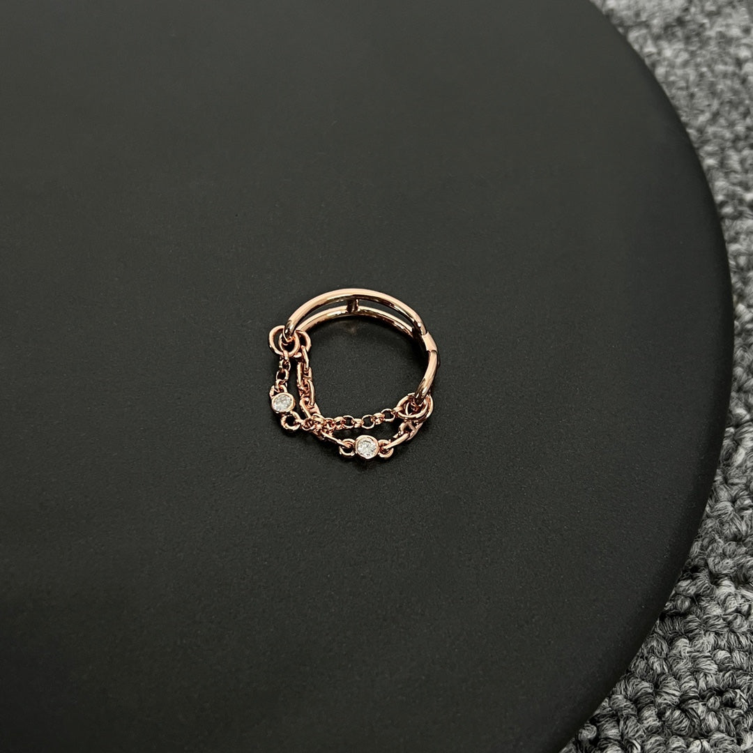 Hermes Chaine D'Ancre Chaos 18K Gold Ring product image 7, provided for visual reference and product detail review