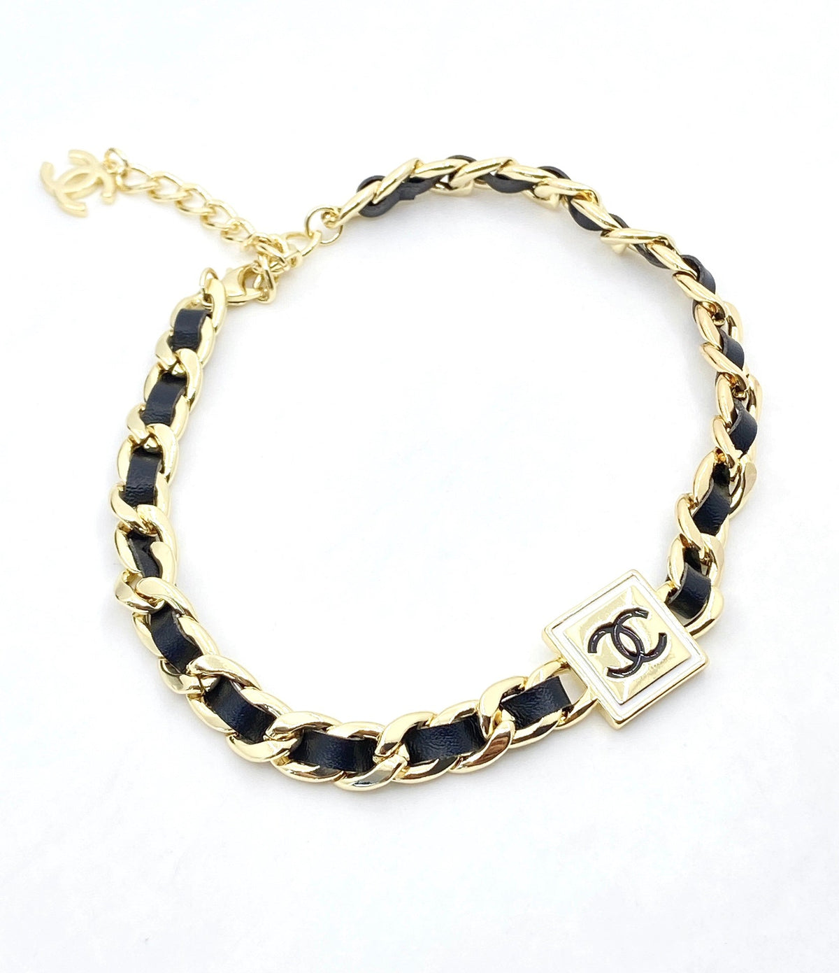 Chanel Leather 18K Gold Necklace product image 6, provided for visual reference and product detail review