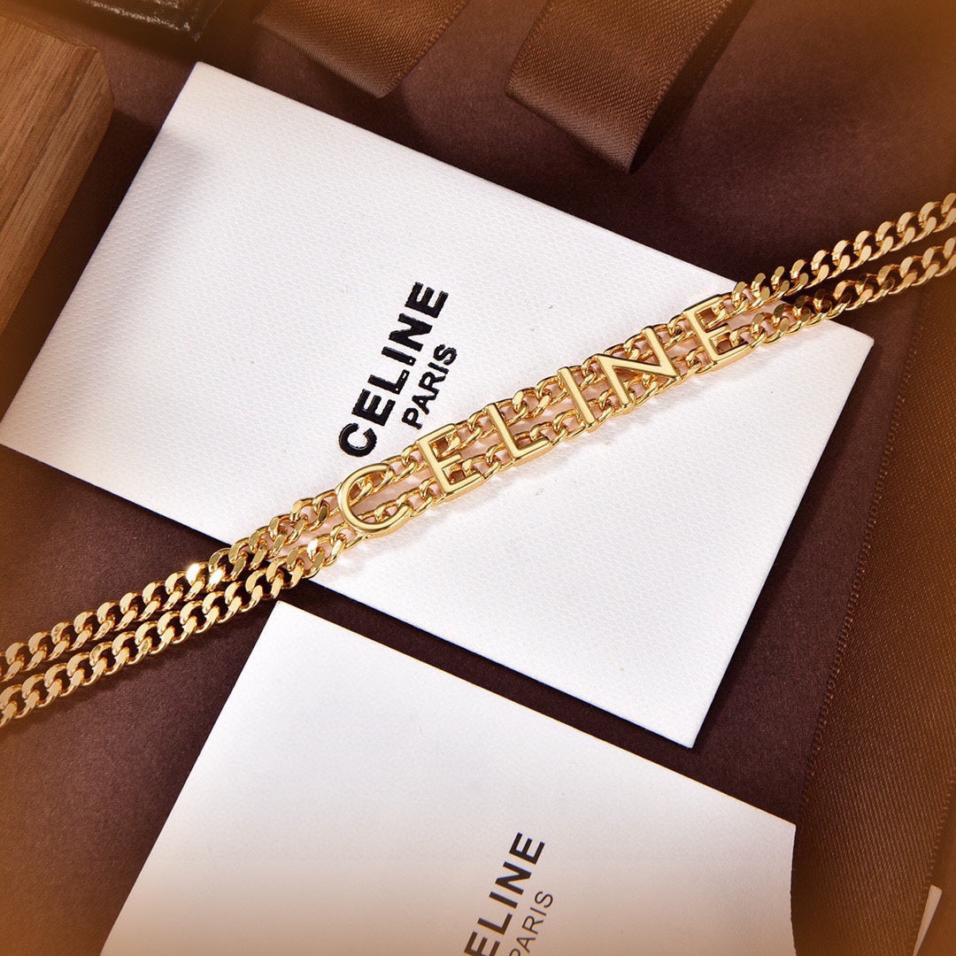Celine Gourmette 18K Gold Necklace product image 7, provided for visual reference and product detail review