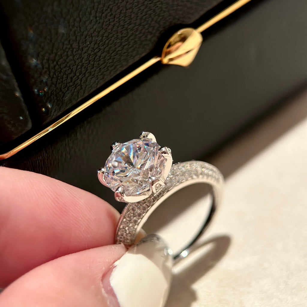 Tiffany Pave Tiffany Setting Engagement 18K Gold Ring product image 8, provided for visual reference and product detail