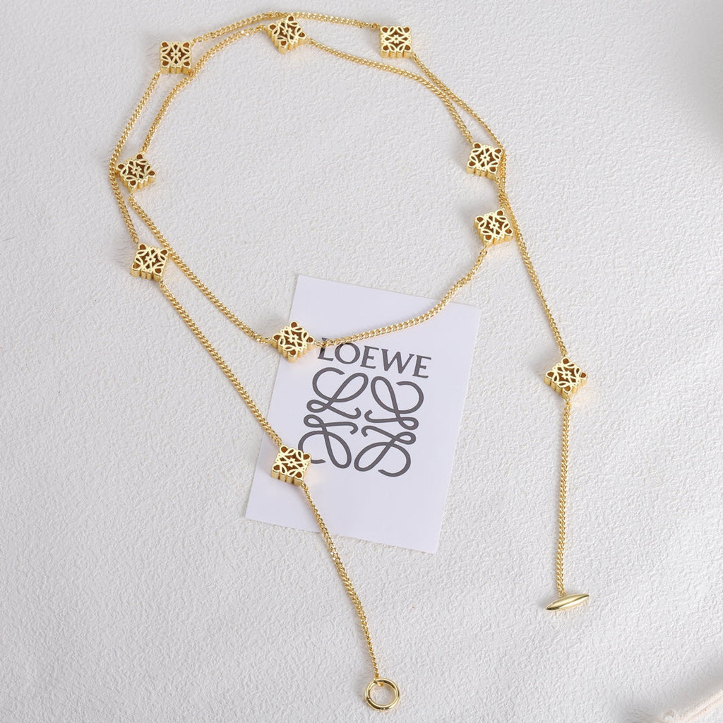 LOEWE Anagram Long 18K Gold Necklace product image 8, provided for visual reference and product detail review