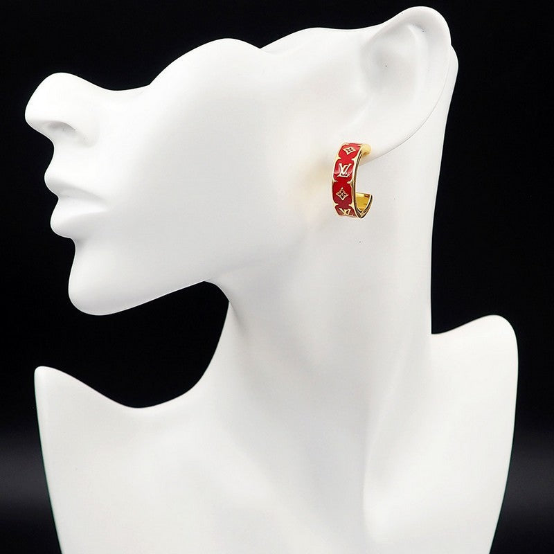Louis Vuitton Nanogram Enamel 18K Gold Earrings product image 6, provided for visual reference and product detail review