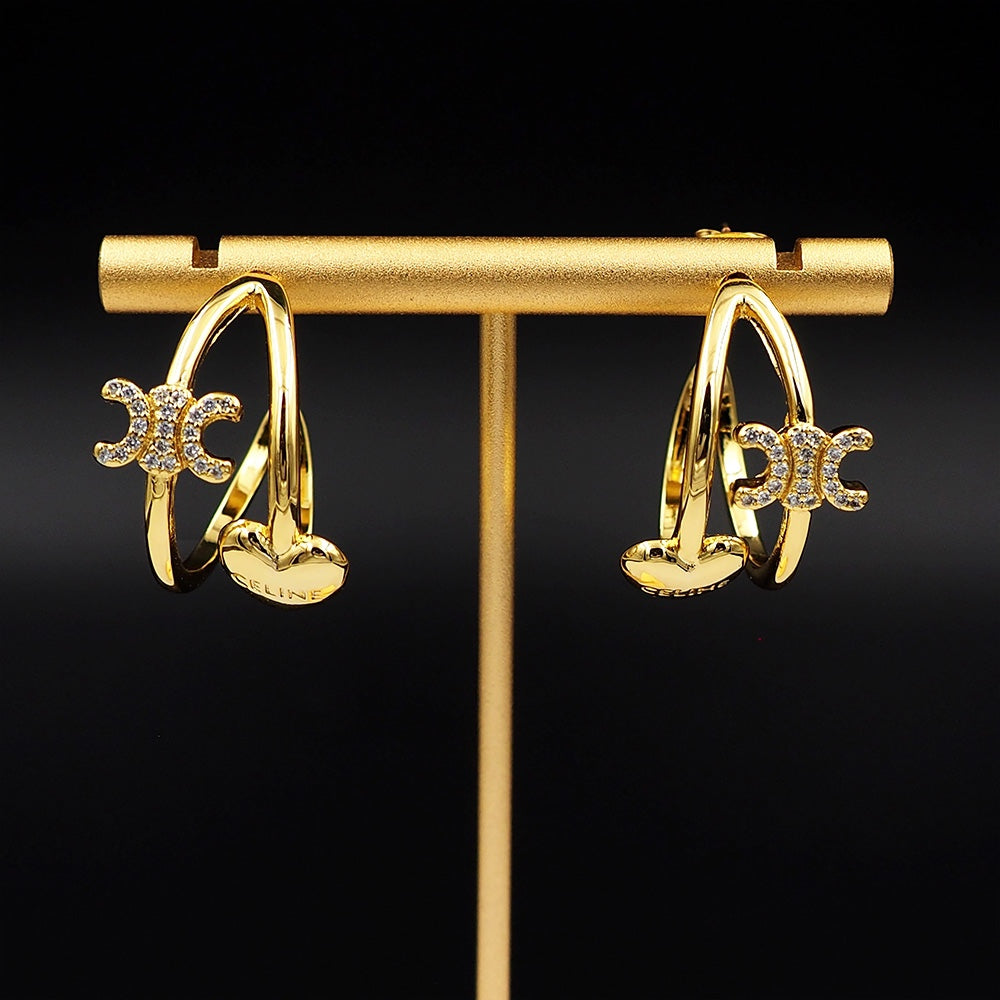 Celine Heart 18K Gold Earrings product image 8, provided for visual reference and product detail review