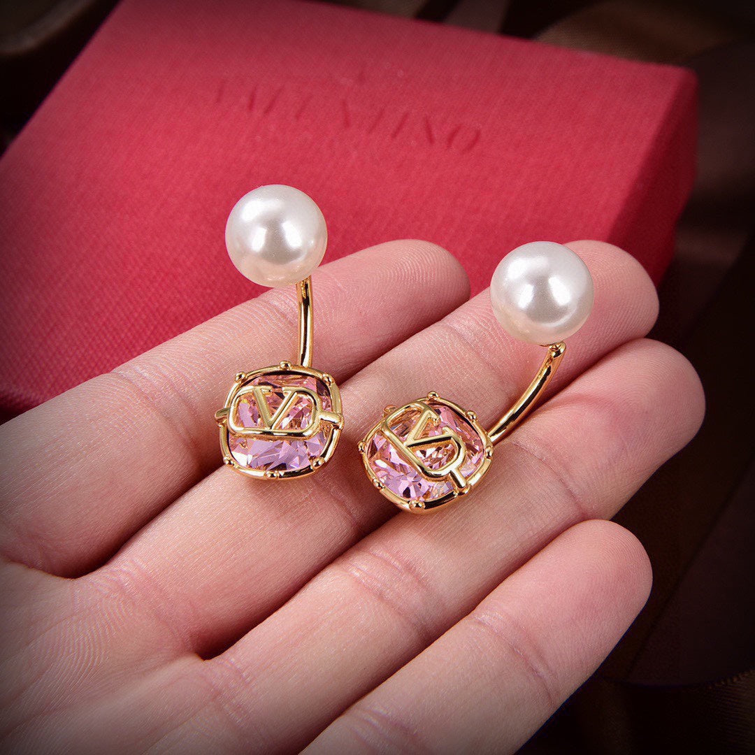 Valentino Crystal 18K Gold Earrings product image 6, provided for visual reference and product detail review