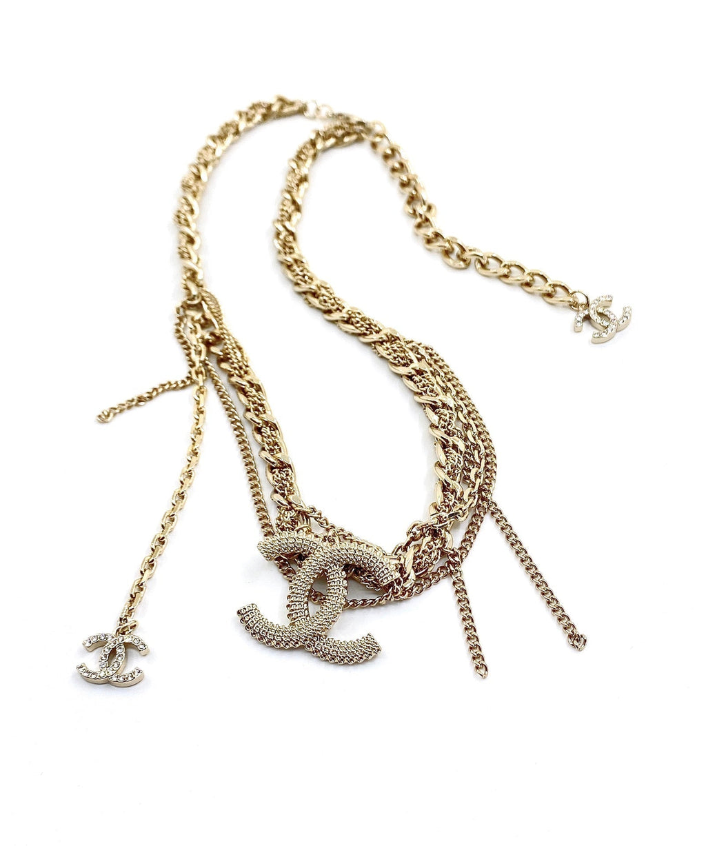 Chanel Crystals Choker 18K Gold Necklace product image 8, provided for visual reference and product detail review