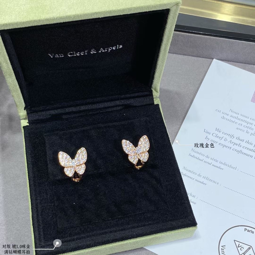 Two Butterfly Diamonds 18K Gold Earrings product image 10, provided for visual reference and product detail review