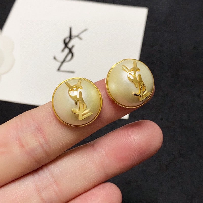 YSL White & Red 18K Gold Earrings product image 9, provided for visual reference and product detail review