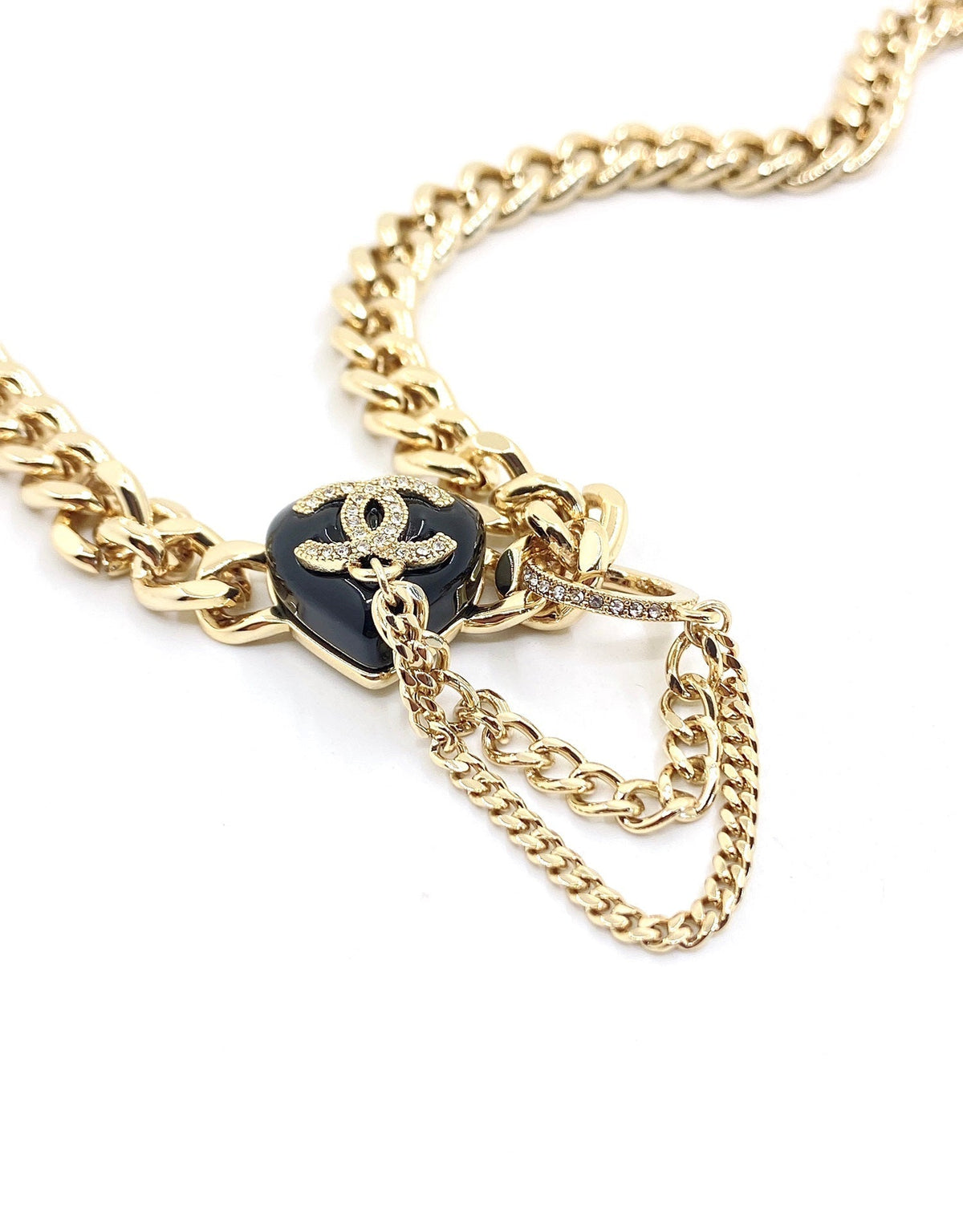 Chanel Black Choker 18K Gold Necklace product image 8, provided for visual reference and product detail review
