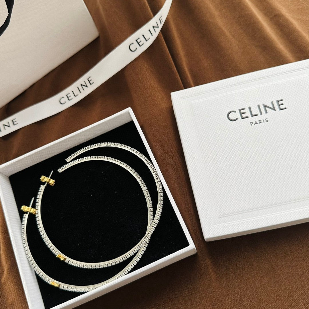 Celine Gourmette Crystals 18K Gold Earrings product image 8, provided for visual reference and product detail review