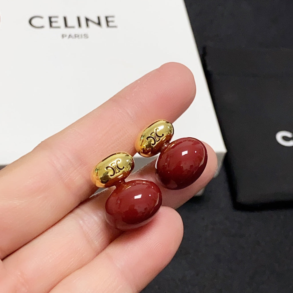 Celine Red 18K Gold Earrings product image 8, provided for visual reference and product detail review