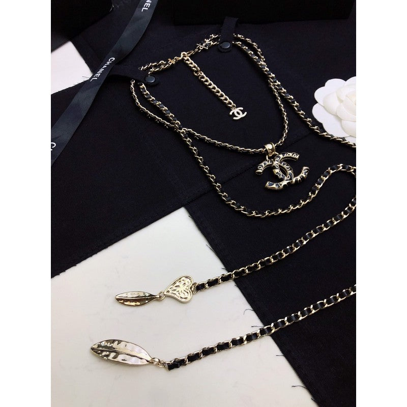 Chanel Long Leather 18K Gold Necklace product image 4, provided for visual reference and product detail review
