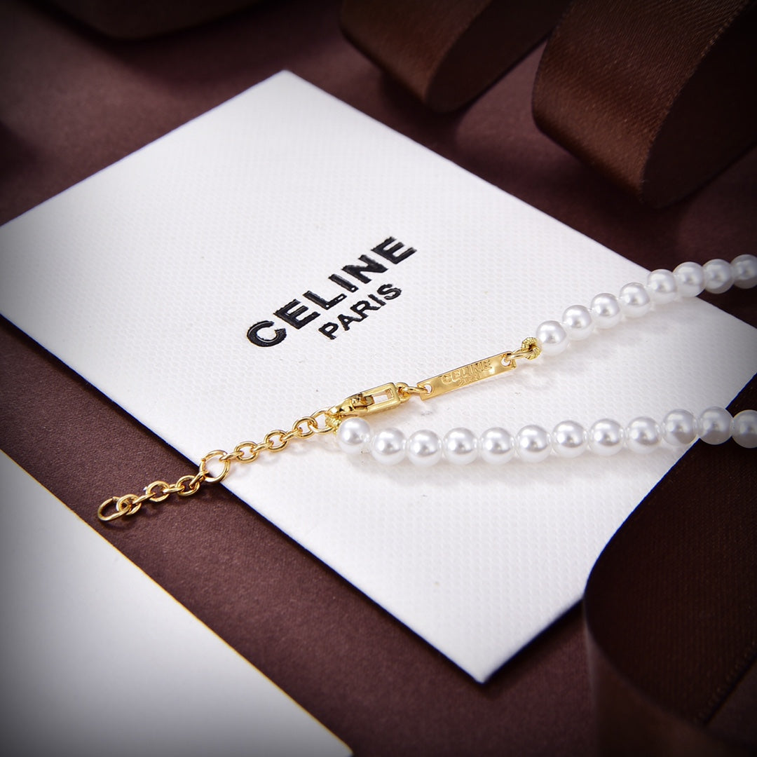Celine Paris Pearl 18K Gold Necklace product image 8, provided for visual reference and product detail review