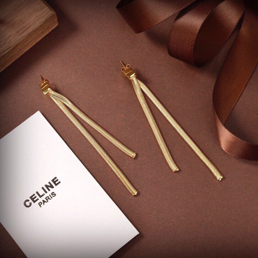 Celine Tassel 18K Gold Earrings product image 8, provided for visual reference and product detail review