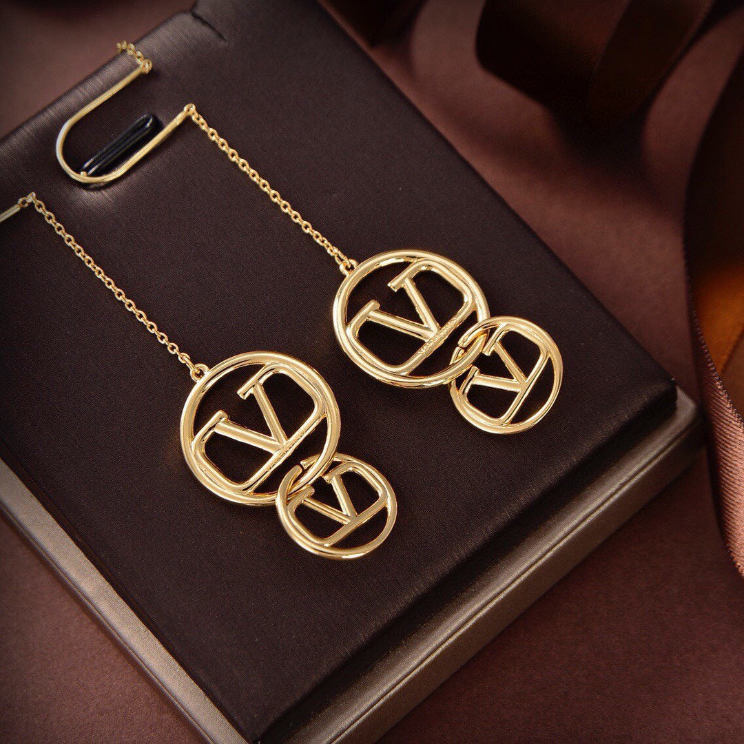 Valentino Long 18K Gold Earrings product image 4, provided for visual reference and product detail review