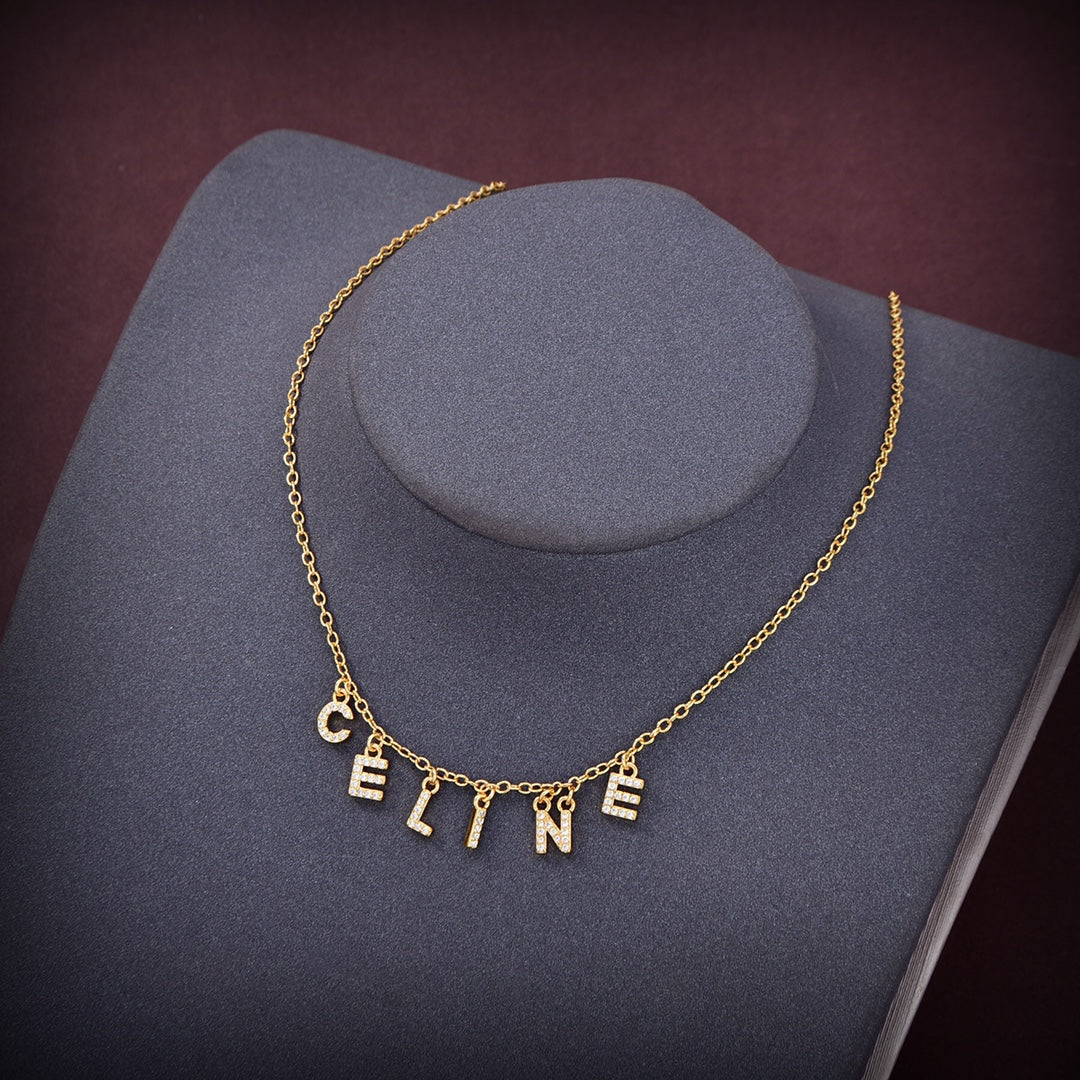 Celine Paris Strass Crystals 18K Gold Necklace product image 4, provided for visual reference and product detail review