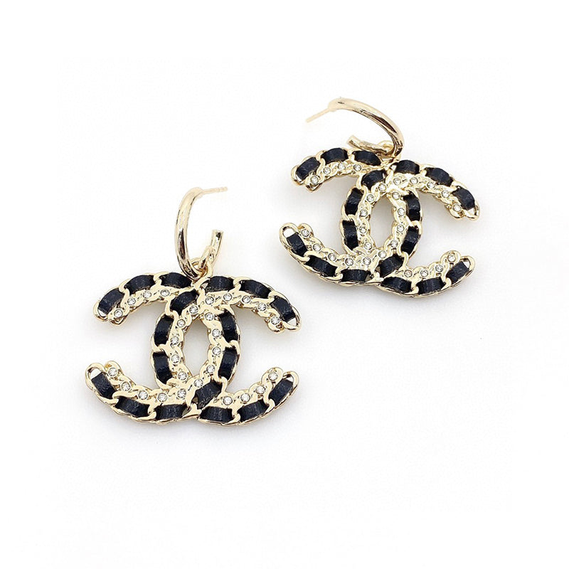 Chanel Leather 18K Gold Earrings product image 1, provided for visual reference and product detail review